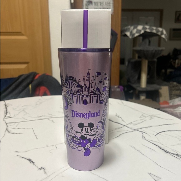 Starbucks Disneyland Purple Metallic Metal Cold Cup - Picture 1 of 6